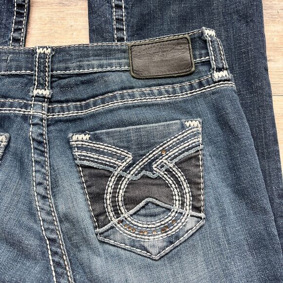 Big Star Low Rise Sweet Boot Jeans Y2K Horseshoe Pocket Embroidery Size 28X32 - Picture 10 of 14
